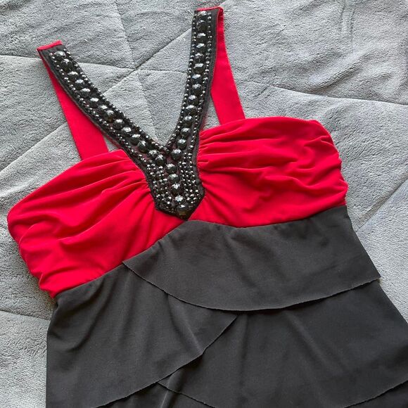 vintage y2k Studio Y red and black beaded tank top size medium - Picture 2 of 8